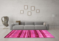 Machine Washable Oriental Pink Industrial Rug, wshurb1303pnk