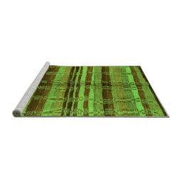 Sideview of Machine Washable Oriental Green Industrial Area Rugs, wshurb1303grn