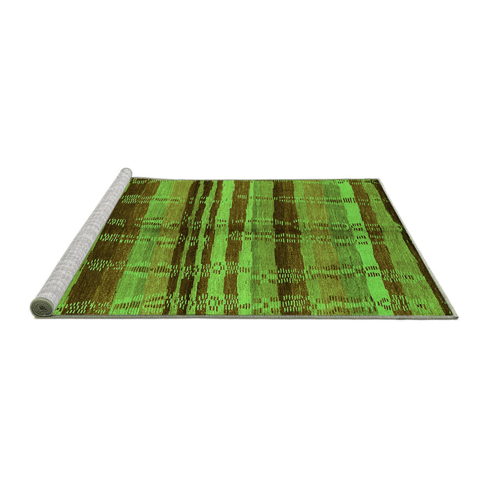 Sideview of Machine Washable Oriental Green Industrial Area Rugs, wshurb1303grn