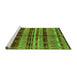 Sideview of Machine Washable Oriental Green Industrial Area Rugs, wshurb1303grn
