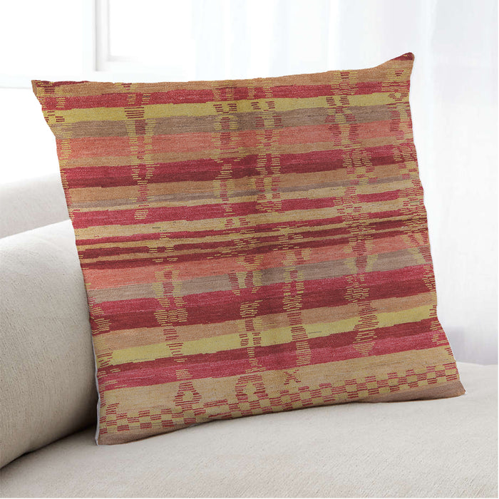 Lifestyle Image of Mid-Century Modern Urban Square Orange Throw Pillow, 18 inch by 18 inch, pwurb1303