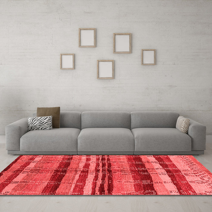 Industrial Red Washable Rugs