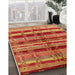 Mid-Century Modern Orange Oriental Rug in Family Room, urb1303