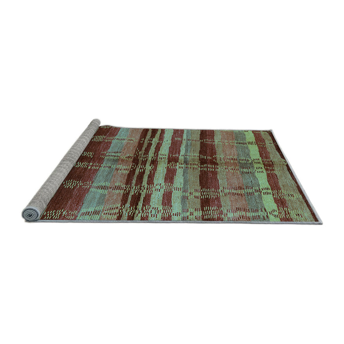 Sideview of Machine Washable Oriental Light Blue Industrial Rug, wshurb1303lblu