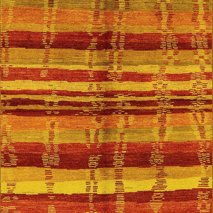 Machine Washable Oriental Yellow Industrial Rug, wshurb1303yw