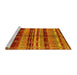 Sideview of Machine Washable Oriental Yellow Industrial Rug, wshurb1303yw