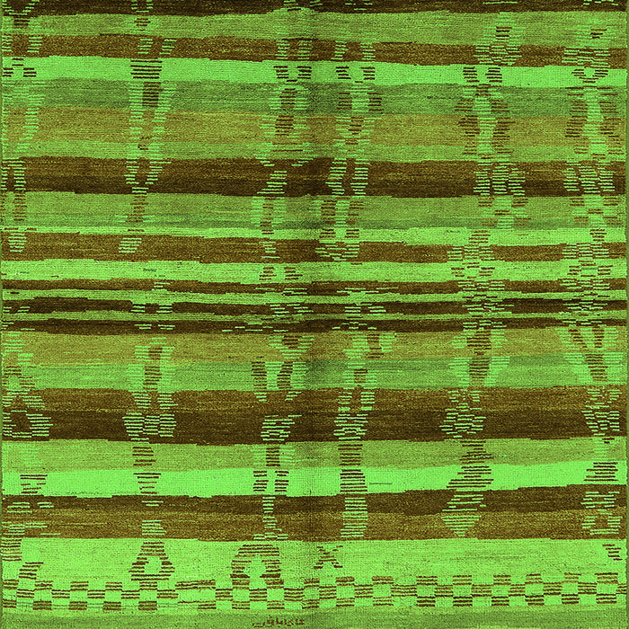 Square Oriental Green Industrial Rug, urb1303grn