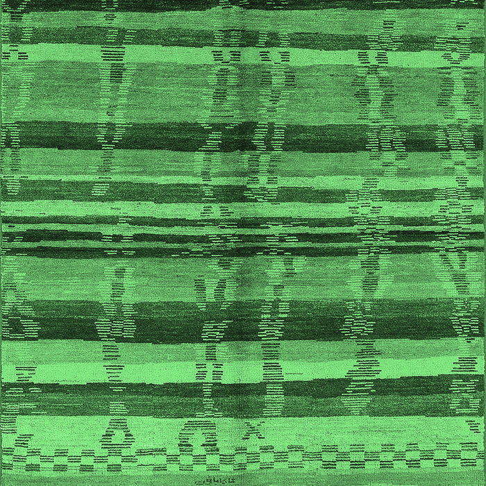 Square Oriental Emerald Green Industrial Rug, urb1303emgrn