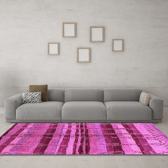 Machine Washable Oriental Purple Industrial Area Rugs in a Living Room, wshurb1303pur