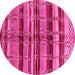 Round Oriental Pink Industrial Rug, urb1303pnk