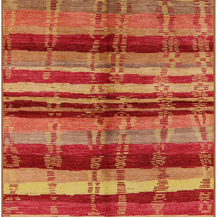 Mid-Century Modern Orange Oriental Rug, urb1303