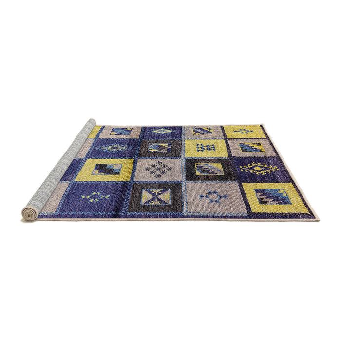 Sideview of Machine Washable Industrial Modern Purple Haze Purple Rug, wshurb1304