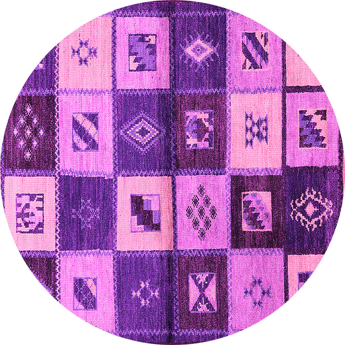 Round Oriental Pink Industrial Rug, urb1304pnk