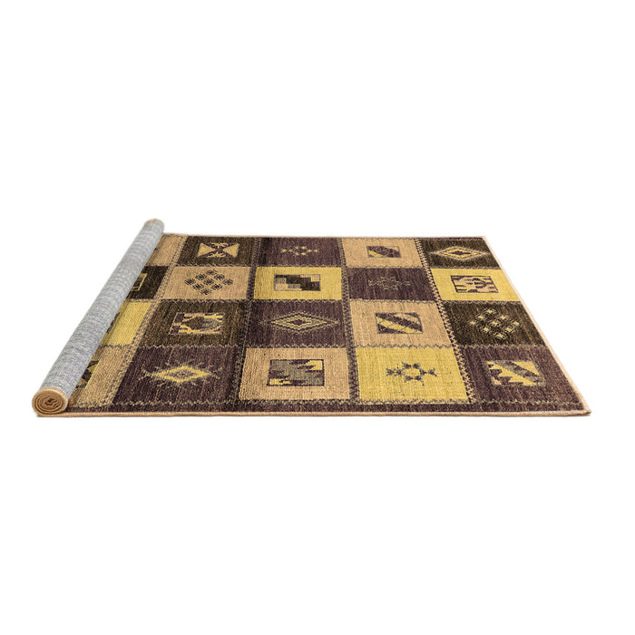 Sideview of Machine Washable Oriental Brown Industrial Rug, wshurb1304brn