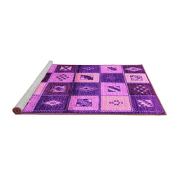 Sideview of Machine Washable Oriental Pink Industrial Rug, wshurb1304pnk