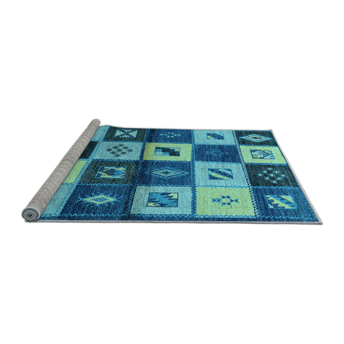 Sideview of Machine Washable Oriental Light Blue Industrial Rug, wshurb1304lblu