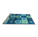 Sideview of Machine Washable Oriental Light Blue Industrial Rug, wshurb1304lblu