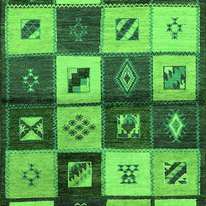 Machine Washable Oriental Green Industrial Area Rugs, wshurb1304grn