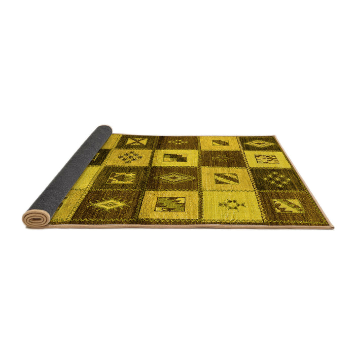 Sideview of Oriental Yellow Industrial Rug, urb1304yw