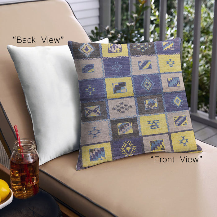 Front View of Mid-Century Modern Urban Square Purple Haze Purple Throw Pillow, 18 inch by 18 inch, pwurb1304