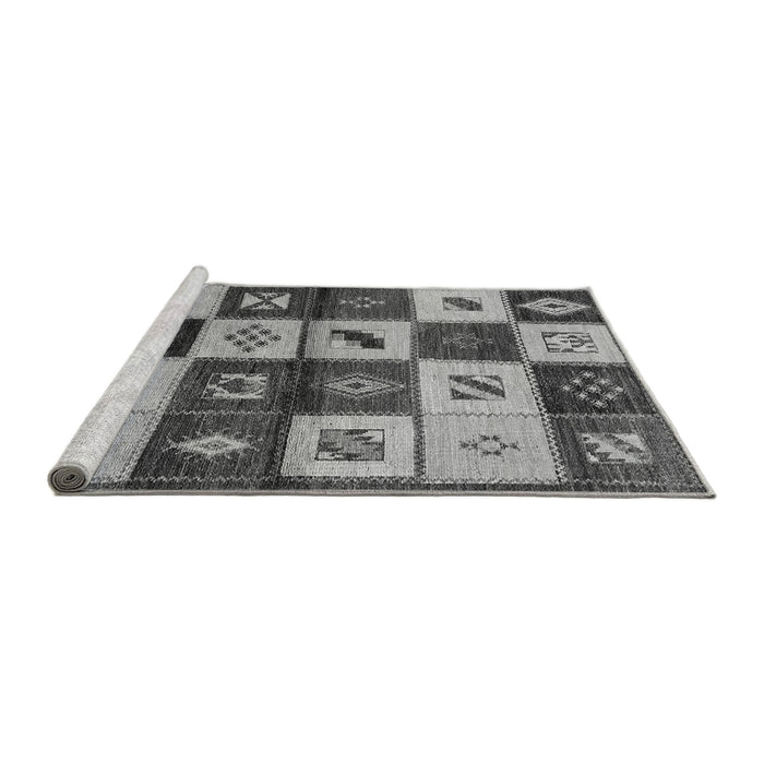 Sideview of Machine Washable Oriental Gray Industrial Rug, wshurb1304gry