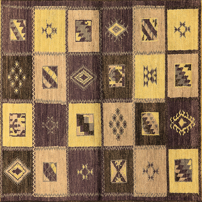 Square Oriental Brown Industrial Rug, urb1304brn