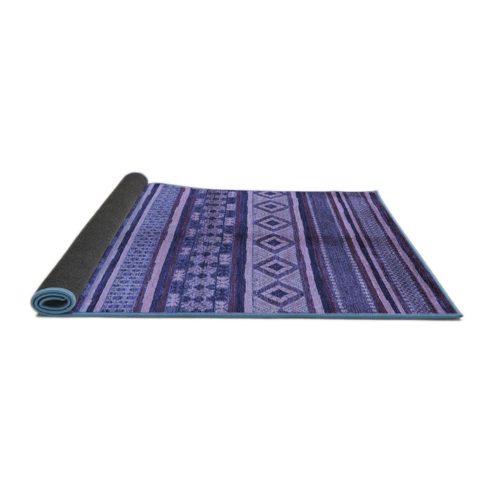 Sideview of Oriental Blue Industrial Rug, urb1305blu