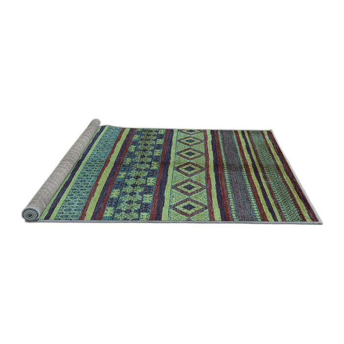 Sideview of Machine Washable Oriental Light Blue Industrial Rug, wshurb1305lblu