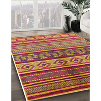 Mid-Century Modern Bright Maroon Red Oriental Rug, urb1305