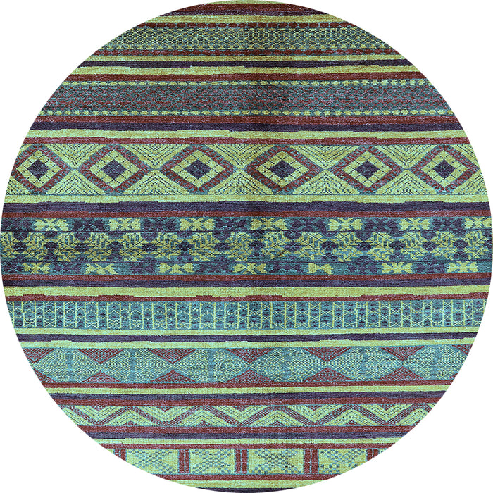 Round Oriental Light Blue Industrial Rug, urb1305lblu