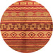 Round Oriental Orange Industrial Rug, urb1305org