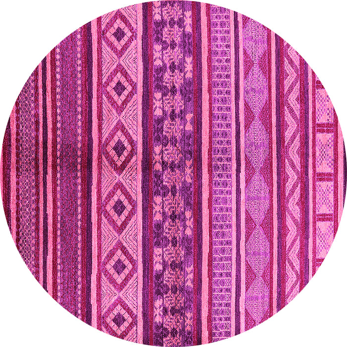 Round Oriental Pink Industrial Rug, urb1305pnk