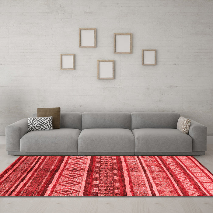 Industrial Red Washable Rugs