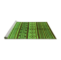 Sideview of Machine Washable Oriental Green Industrial Area Rugs, wshurb1305grn