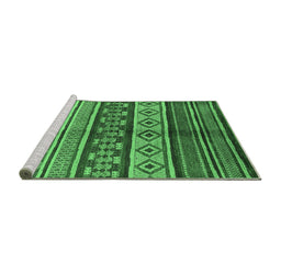 Sideview of Machine Washable Oriental Emerald Green Industrial Area Rugs, wshurb1305emgrn