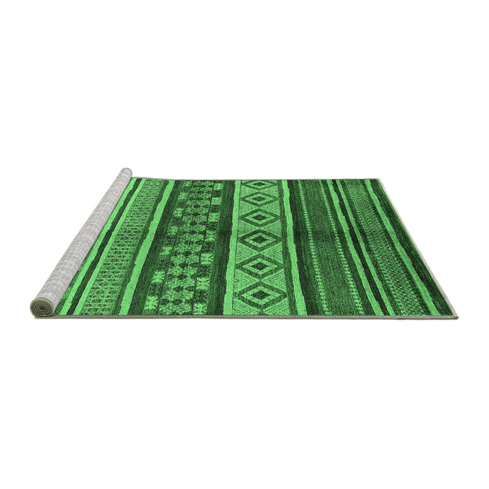 Sideview of Machine Washable Oriental Emerald Green Industrial Area Rugs, wshurb1305emgrn