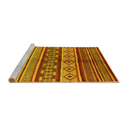 Sideview of Machine Washable Oriental Yellow Industrial Rug, wshurb1305yw