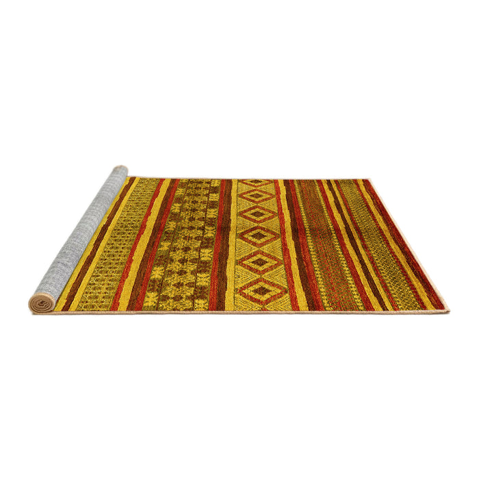 Sideview of Machine Washable Oriental Yellow Industrial Rug, wshurb1305yw