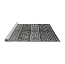 Sideview of Machine Washable Oriental Gray Industrial Rug, wshurb1305gry