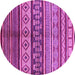 Round Oriental Purple Industrial Rug, urb1305pur