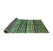 Sideview of Oriental Turquoise Industrial Rug, urb1305turq