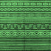 Square Machine Washable Oriental Emerald Green Industrial Area Rugs, wshurb1306emgrn