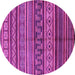 Round Oriental Purple Industrial Rug, urb1306pur