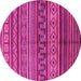 Round Oriental Pink Industrial Rug, urb1306pnk