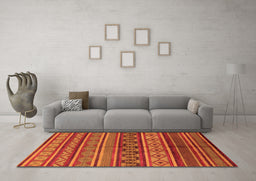Machine Washable Oriental Orange Industrial Area Rugs in a Living Room, wshurb1306org