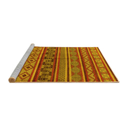Sideview of Machine Washable Oriental Yellow Industrial Rug, wshurb1306yw