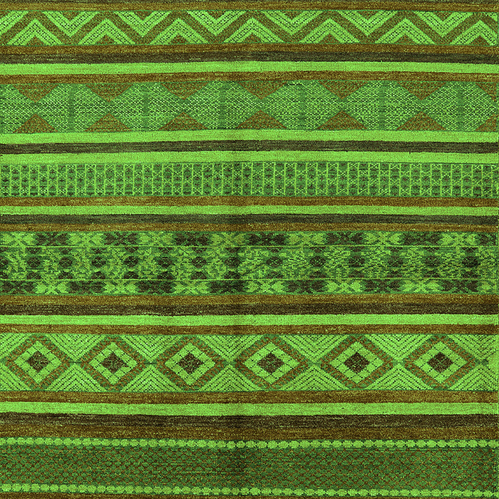 Machine Washable Oriental Green Industrial Area Rugs, wshurb1306grn