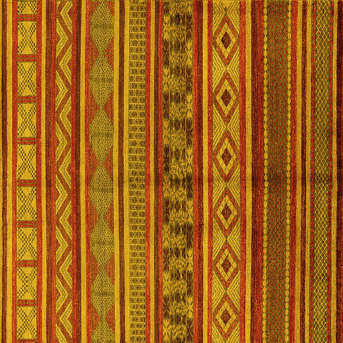 Square Machine Washable Oriental Yellow Industrial Rug, wshurb1306yw