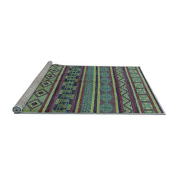 Sideview of Machine Washable Oriental Light Blue Industrial Rug, wshurb1306lblu