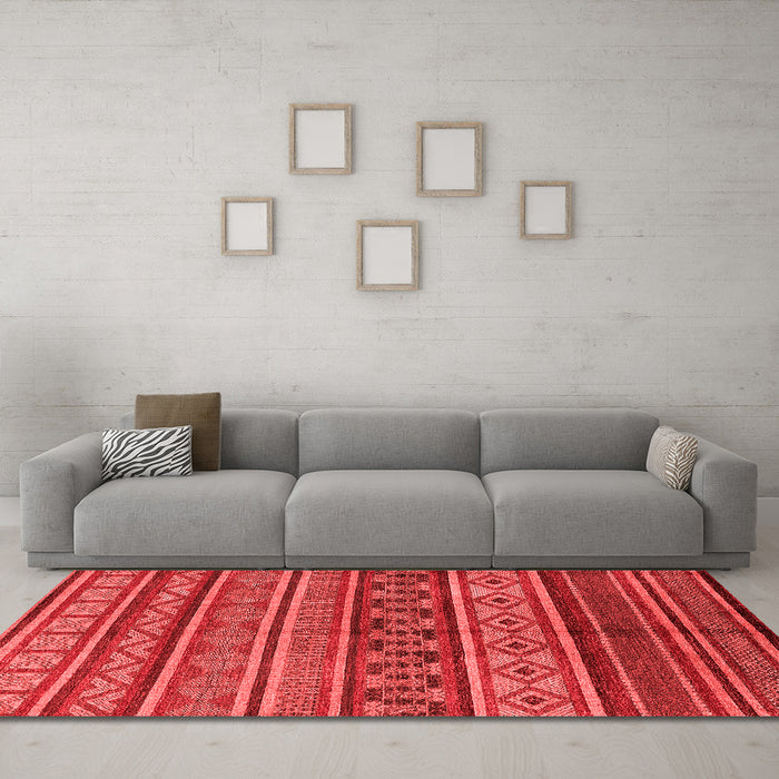 Industrial Red Washable Rugs